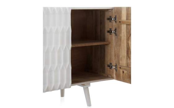 Aparador Buffet Moderno Blanco 4 Puertas Talladas Serie Atiund