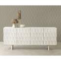 Aparador Buffet Moderno Blanco 4 Puertas Talladas Serie Atiund