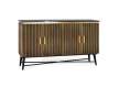 Aparador Buffet Moderno Surcos 4 Puertas Oro Serie Aboiat