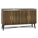Aparador Buffet Moderno Surcos 4 Puertas Oro Serie Aboiat