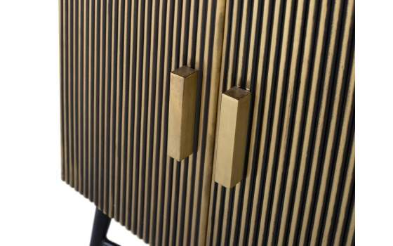 Aparador Buffet Moderno Surcos 4 Puertas Oro Serie Aboiat