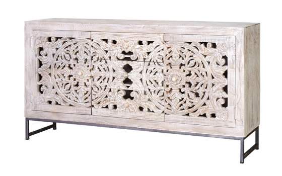 Aparador Buffet Oriental Mandala Tallado Serie Mykonos