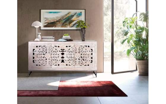 Aparador Buffet Oriental Mandala Tallado Serie Mykonos