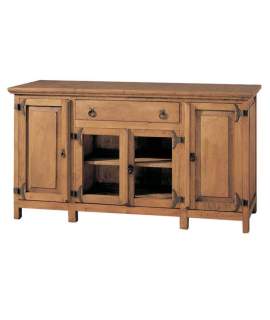 Aparador Buffet Rustico 4 Puertas 1 Cajon Madera Maciza Pino