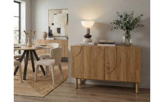 Aparador Buffet Salon 2 Puertas Estilo Actual Roble Ajober