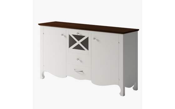 Aparador Buffet Salon Provenzal 3 Puertas Blanco Serie Praga