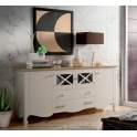 Aparador Buffet Salon Provenzal 4 Puertas Blanco Serie Praga
