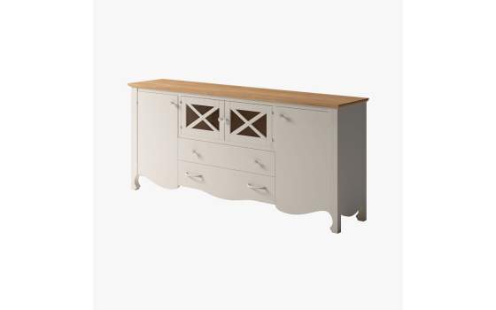 Aparador Buffet Salon Provenzal 4 Puertas Blanco Serie Praga