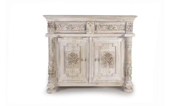 Aparador Clasico Blanco Decape 2 Puertas 2 Cajones Atriadas