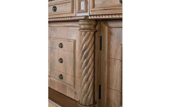 Aparador Clasico Madera Maciza 4 Puertas 4 Cajones