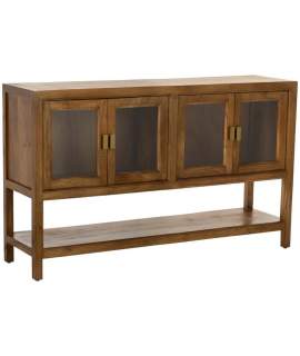 Aparador Colonial 4 Puertas Acristaladas Madera Serie Albre