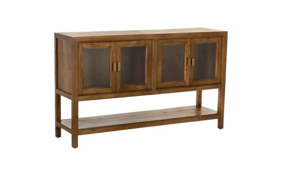 Aparador Colonial 4 Puertas Acristaladas Madera Serie Albre