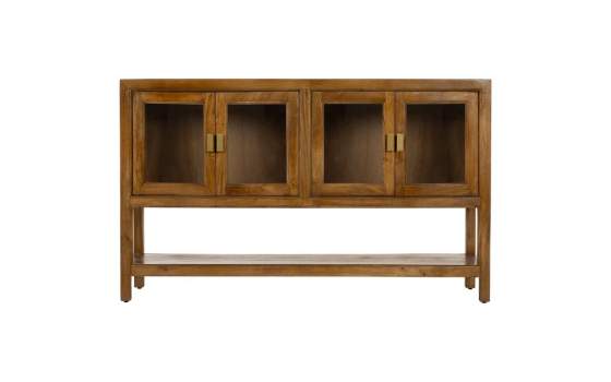 Aparador Colonial 4 Puertas Acristaladas Madera Serie Albre