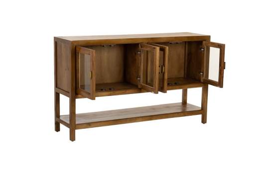 Aparador Colonial 4 Puertas Acristaladas Madera Serie Albre