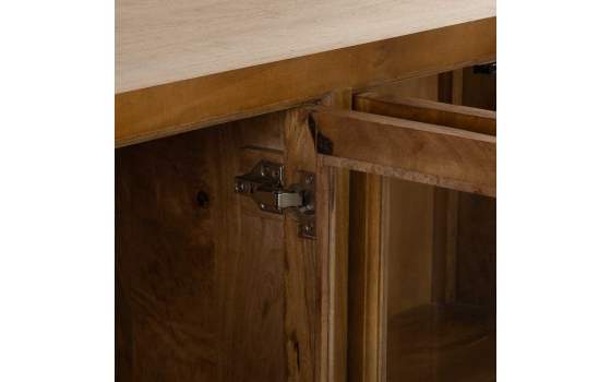 Aparador Colonial 4 Puertas Acristaladas Madera Serie Albre