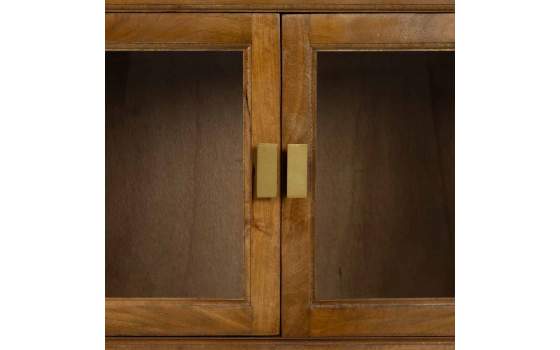 Aparador Colonial 4 Puertas Acristaladas Madera Serie Albre