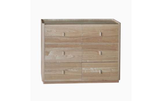 Aparador Comoda 6 Cajones Madera Fresno Natural Nereide