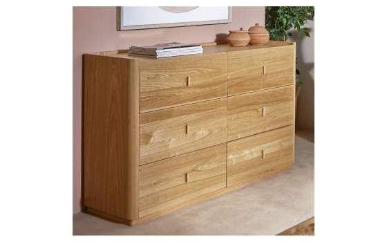 Aparador Comoda 6 Cajones Madera Fresno Natural Nereide