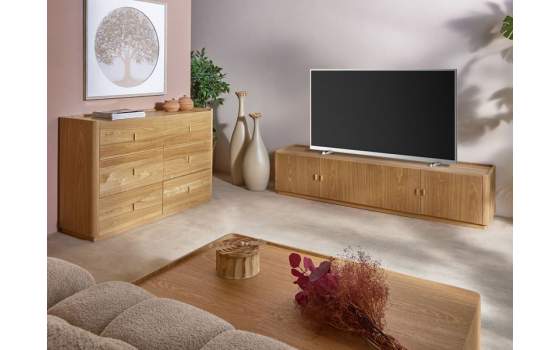 Aparador Comoda 6 Cajones Madera Fresno Natural Nereide