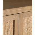 Aparador Contemporaneo 4 Puertas Madera Rejilla Ratan Doazit
