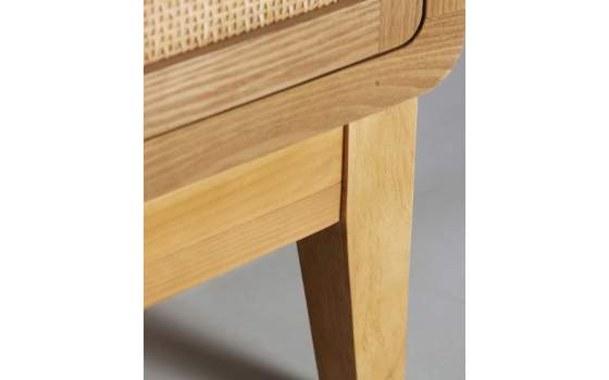 Aparador Contemporaneo 4 Puertas Madera Rejilla Ratan Doazit