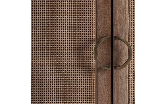 Aparador ContemporAneo 4 Puertas Madera y Ratan Serie Beckley