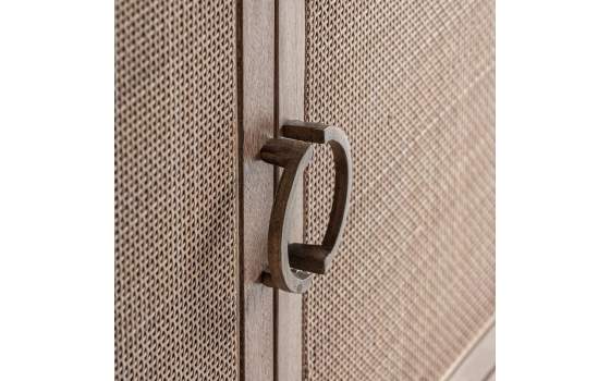 Aparador ContemporAneo 4 Puertas Madera y Ratan Serie Beckley