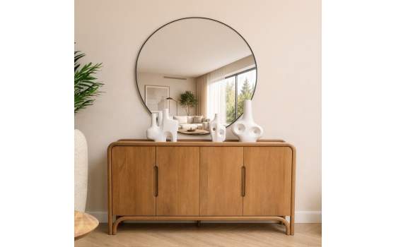 Aparador Contemporaneo 4 Puertas Mango Natural - Serie Abadin