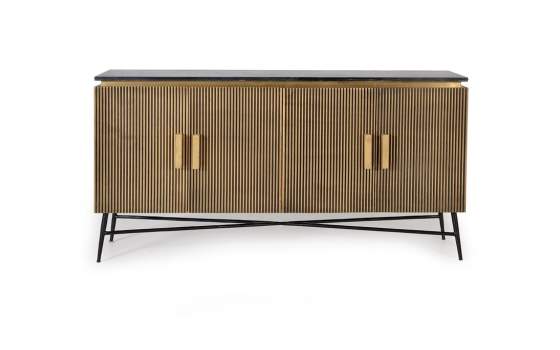 Aparador Contemporaneo 4 Puertas Oro Negro Serie Aineto