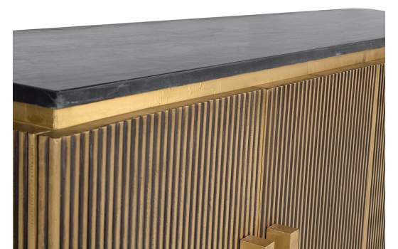 Aparador Contemporaneo 4 Puertas Oro Negro Serie Aineto