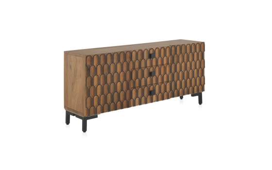 Aparador Diseño 2 Puertas 3 Cajones Decorados Serie Atiund