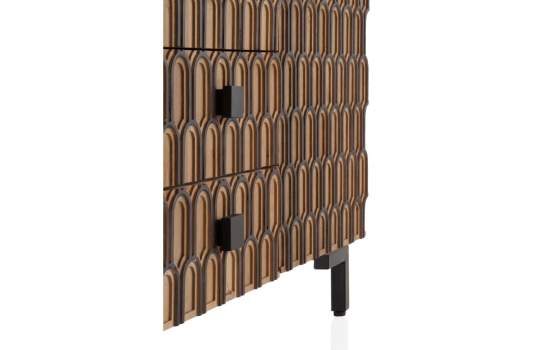 Aparador Diseño 2 Puertas 3 Cajones Decorados Serie Atiund