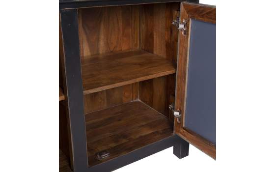 Aparador Diseño Actual 3 Puertas Negro Rustico  Serie Arions