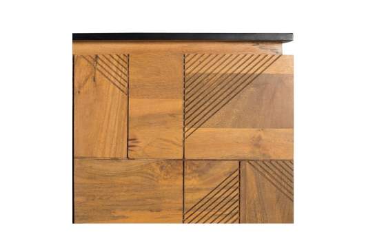 Aparador Diseño Actual 4 Puertas Talladas Tapa Negra Adarbe