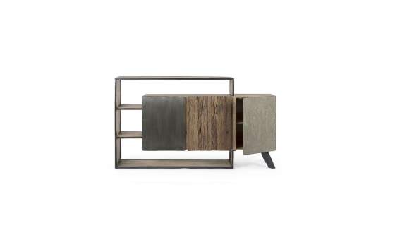 Aparador Diseño Actual Madera Metal y Cemento Binnaz