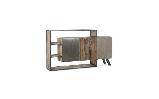 Aparador Diseño Actual Madera Metal y Cemento Binnaz