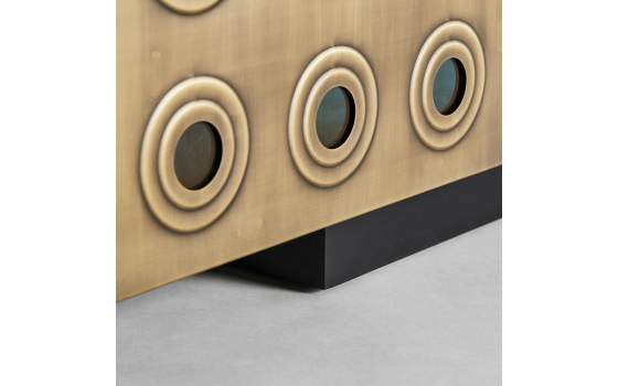 Aparador Diseño Art Deco Madera Metal 4 Puertas Serie Athalla