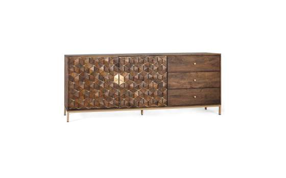 Aparador Diseño Moderno 3 Cajones 2 Puertas Serie Ariast