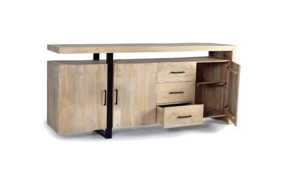 Aparador Diseño Moderno 3 Puertas 3 Cajones Mango Arestane