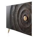 Aparador Diseño Negro 3 Puertas Decoradas Serie Atiund