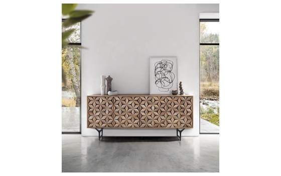 Aparador Diseño Orignal  4 Puertas Decoradas Estrellas Destrans