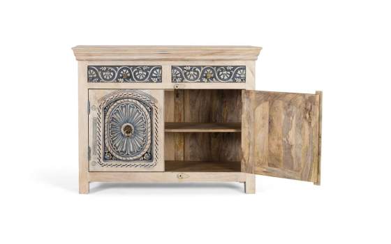 Aparador Estilo Etnico Tallado Azulon 2 Puertas 2 Cajones Aclest