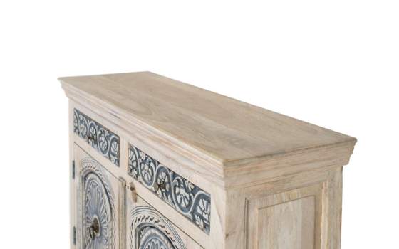 Aparador Estilo Etnico Tallado Azulon 2 Puertas 2 Cajones Aclest