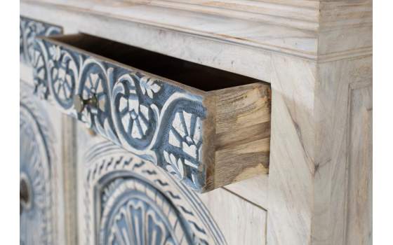 Aparador Estilo Etnico Tallado Azulon 2 Puertas 2 Cajones Aclest