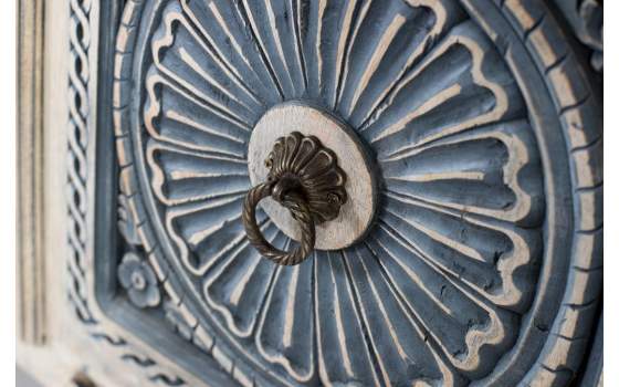 Aparador Estilo Etnico Tallado Azulon 3 Puertas 3 Cajones Aclest