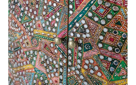 Aparador Etnico 2 Puertas Decoradas con Incrustaciones Aguray