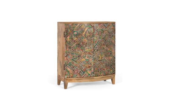 Aparador Etnico 2 Puertas Decoradas con Incrustaciones Aguray