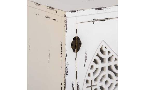 Aparador Etnico Blanco Decape 4 Puertas Talladas Makalu