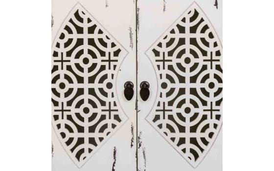 Aparador Etnico Blanco Decape 4 Puertas Talladas Makalu