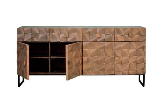Aparador Etnico Industrial 4 Puertas Serie Cobrens